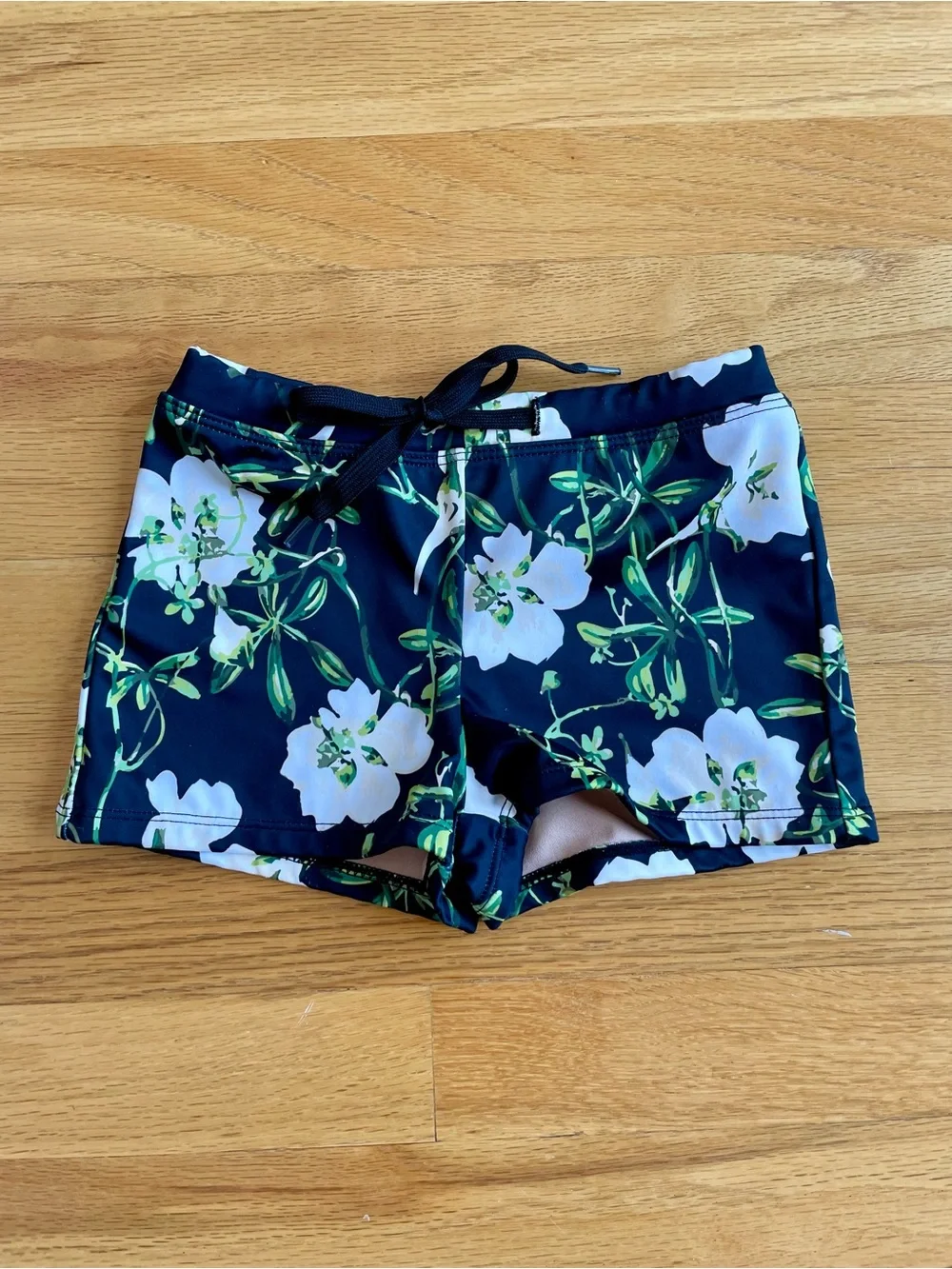 Kortni Jeane Black Swim Bottoms with White Floral Print